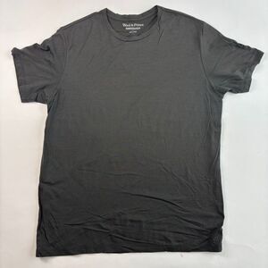 Wool & Prince Wool Blend Base Layer T-Shirt L Black Basic Minimalist *Hole* Mens